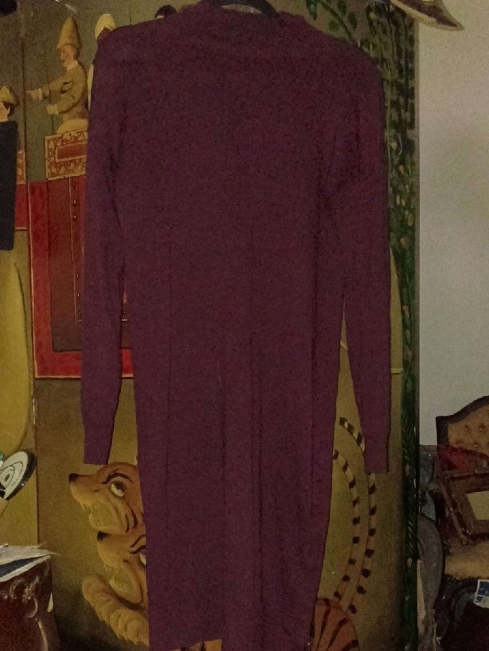Long Sleeve Midi Sweater Dress in Plum